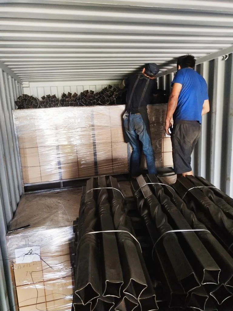 steel profiles loaded in container