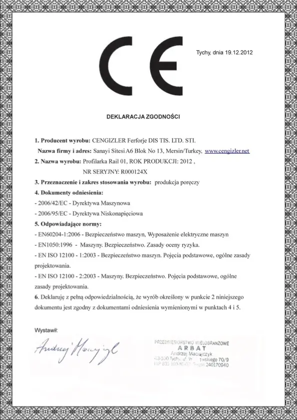 ferforje kupeste makinesi CE